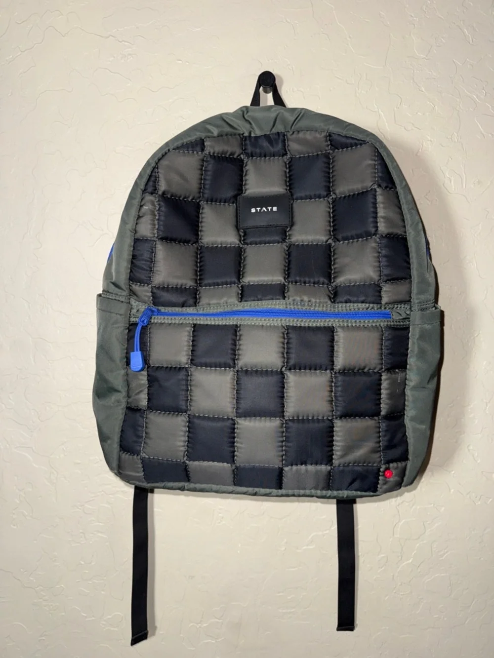 State checkered school backpack